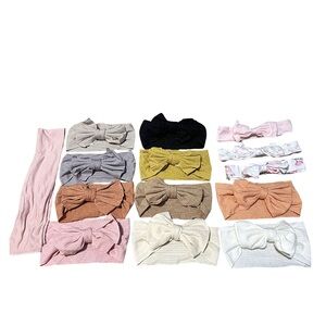 Baby Girl Headbands Lot 14pc | Infant Size | Bow & Knotted Styles | Stretchy